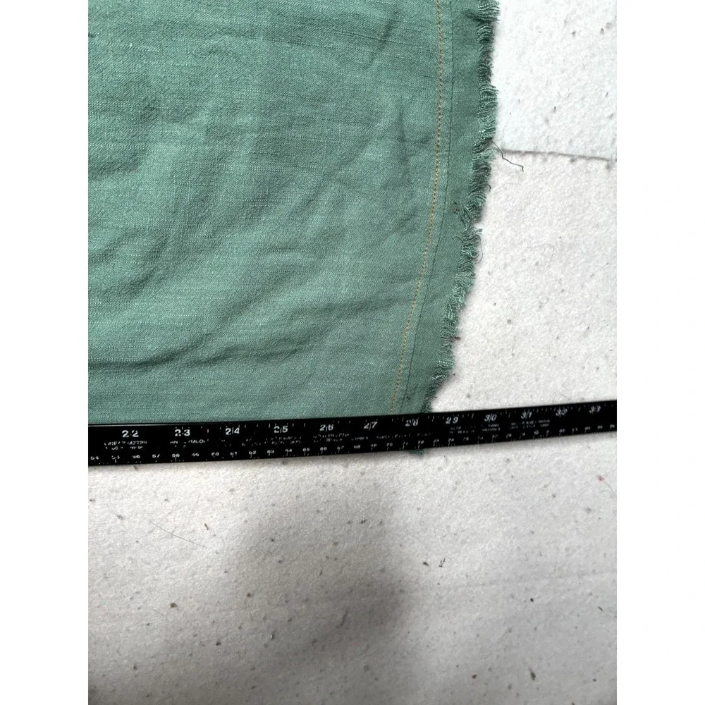 Umgee Linen Blend Cargo Pants Women Small Green Reg Fit Frayed Hem High Waisted